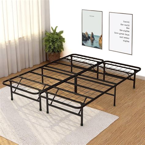 bed frame box spring queen folding metal mattress foundation|queen mattress and box spring set clearance.